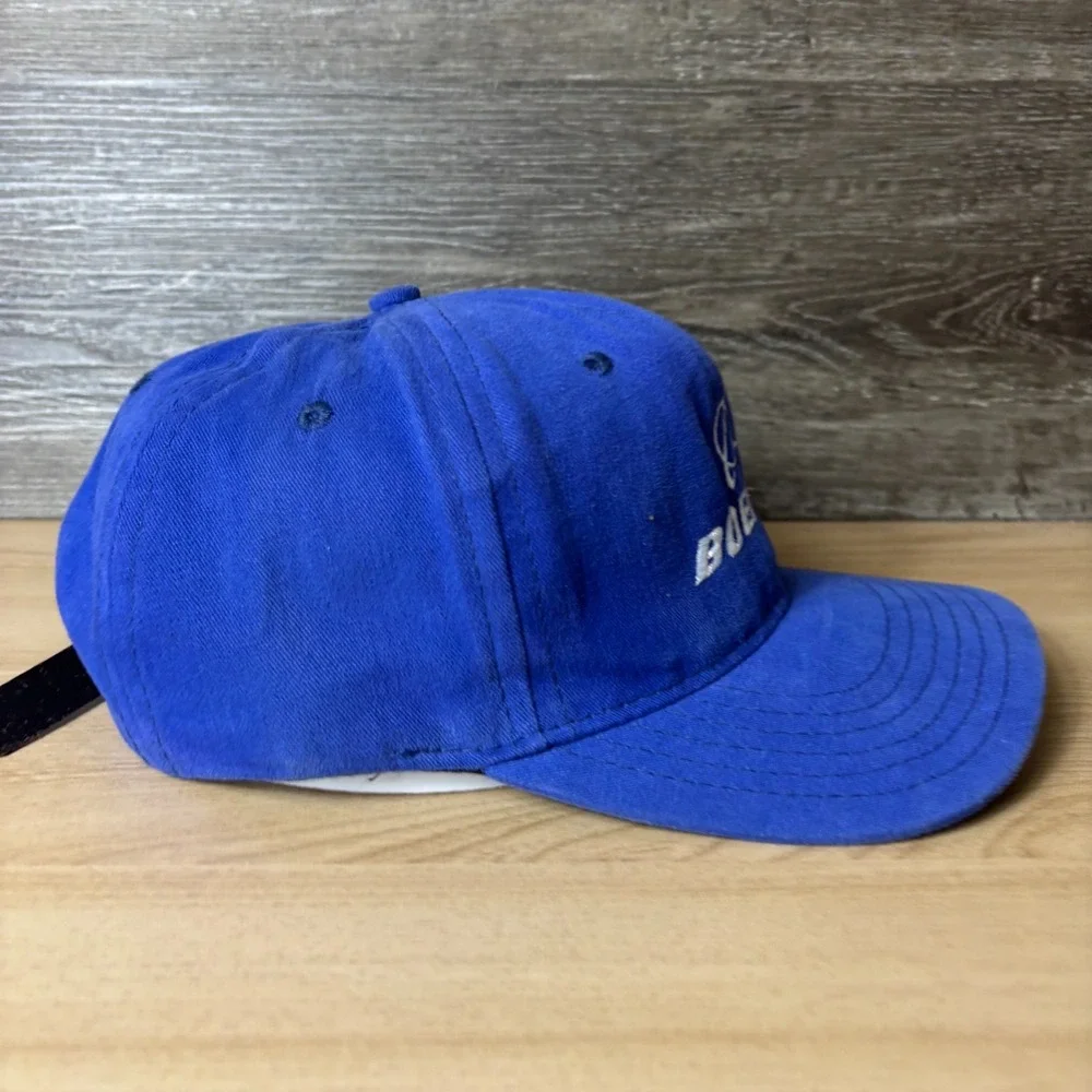 Vintage Boeing Hat Cap Strap Back Blue Planes Aviation Adjustable USA Made